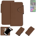 WALLET CASE PHONE CASE FOR LG Electronics V50 ThinQ 5G BROWN BOOKSTLYE PROTECTIV