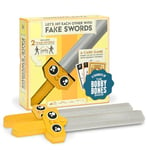 Exploding Kittens Presents: Let's Hit Each Other with Fake Swords - Sword-Fighting Card & Board Games for Family Fun - for Adults, Teens & Kids Age 7+ - 3-6 Players - Includes 2 Foam Swords, 72 Cards