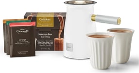 Hotel Chocolat Velvetiser Hot Chocolate Machine Complete Starter Kit, White