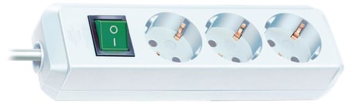 brennenstuhl Extension socket Eco-Line 3-Vei 3.00 m Hvit - Beskyttende Kontakt TYPE F