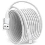 Cable USB C 3M,Long Câble USB A vers USB C Charge Rapide Nylon Tressé Cordon Chargeur USBC pour iPhone 15,Samsung Galaxy S24 A55 A34 A13 A15,Pixel,Redmi(Q232)