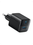 Anker 323 Charger 33W 1x USB-A 1x USB-C Power Adapter - Black