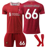 24-25 Liverpool tröja nr 11 Salah 9 Firmino 66 Arnold 10 McAllister fotbollströja nr 66 med strumpor Size S No. 66 with socks