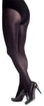 LORES Satin Womens Tights 100 Denier Thick Shiny Look Plain Sheen Opaque Full Stockings Pressure-Free Pantyhose Lucido, Nero M