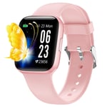 QXCFIT Smart Watch, 1.54 Inch Colorful Touch Display with Heart Rate Sensor, Fitness Bracelet Tracker, 8 Sports Modes, Fitness Watch, Sports Watch for iOS Android Women Men Children(pink)