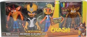 Crash Bandicoot Bandai Action Figures 4 Pack With Mask  11cm Pack of 4 Toys Wit