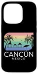 Coque pour iPhone 14 Pro Cancun Mexico - Vacances d'été rétro mexicaines