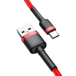 SiGN Cafule 2A USB-C kabel 2m - Rød