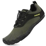 SAGUARO Chaussures Barefoot Homme Chaussure Five Fingers Femme Minimaliste Running Trail Marche Adulte Vert 45