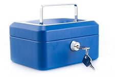 Burg-Wachter CB01BL Money 5015 6" Cash Box - Blue,152 x 80 x 115mm