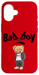 iPhone 16 Angry Bad Boys Style, Cool Teddy Bear Bad Boy Graphic Design Case