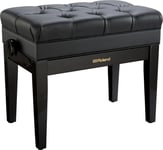 Roland RPB500 Polished Ebony Adjustable Piano Stool with Button Top and Storage