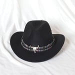 Mintunvihreä Western Cowboy Hat Naisten miesten poimutettu cowboy Tyttö Fedora nahkaisella Fedora Toca Toca Ritarihattu