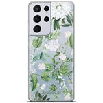 BABACO ERT Group Coque de téléphone Portable pour Samsung S21 Ultra Original et sous Licence Officielle Motif Flowers 034 Parfaitement adapté à la Forme du téléphone Portable, partiel imprimé