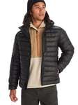 Marmot Highlander Hoody, Veste chaude en duvet, manteau d'hiver isolé à capuche, doudoune respirante, veste d'extérieur légère et empaquetable, coupe-vent, Black, XL Homme