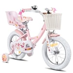 JOYSTAR Vélo Licorne 16" pour Fille de 5-7 Ans, vélo Enfant avec siège de vélo de poupée et Roues stabilisatrices, Rose