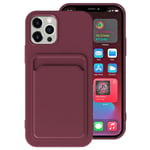 iPhone 13 Pro Max Skal med Kortfack - Maroon