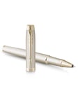 Parker IM Monokrom Rollerball Pen | Champagnefinish och trimning | Fina punkt | Svart bläck | Presentlåda