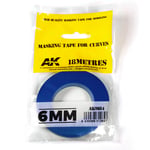 AK Interactive 9184 6mm Blue Masking Tape for Curves - Model Painting 18m Long