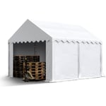 Hangar / Tente de stockage professional 3 x 4 m blanc pvc 800 n imperméable 2m de hauteur