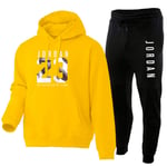 OKMJ Michael Jordan # 23 Sweat à Capuche pour Hommes, Sportswear Mens Loose Tracksuit Sweat à Capuche et Pantalon de survêtement, Costume de Sport de Fitness pour Hommes Yellow-XXXL