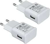 2-Pack Chargeur Usb 2a Adaptive Fast Charging Connecteur De Charge Pour Samsung Galaxy S20 S10 S6 S7 S8 S9/Edge/Plus/Active, Note 5 8 Pour Iphone 11 Pro/X 8, Chargeur Rapide Origin[Cdq090734]