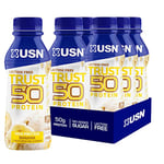 USN Trust 50 Pre-mixed & Ready to Drink Protein Shake Bottles: 6 x 500 ml Banana High Protein Recovery Drinks