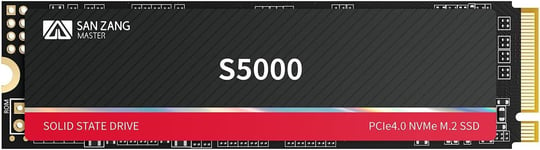 Sanzang S5000 Ssd 2 To Nvme M.2 Pcie Gen 4X4,M.2 2280 3D Nand Nvme Disque Dur Interne Ssd Vitesse De Lecture Jusqu'À 4900 Mo/S Mise À Niveau De Stockage Pour Pc,Ordinateur Portable (Avec Dissipateur