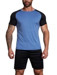 Wayleb Ensemble Sport Homme Survetement Homme Ensemble Été Vetement Sport Homme à Manches Court Tenue Sport T-Shirt et Short pour Fitness Football Jogging