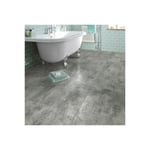 Décoweb - Dalle Sol pvc - Click à plat 0,55 - Effet métal brut gris (46937) - Paquet de 1,49m²