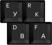 Autocollants pour clavier laminé cyrillique russe/ukrainien sur fond transparent avec lettrage blanc pour tous les PC/ordinateurs de bureau/ordinateurs portables/ordinateurs portables