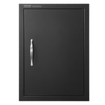 VEVOR Porte d'Accès pour Barbecue, Simple Porte de Cuisine Extérieure 415x570x46 mm, Porte Encastrée Plaque Froide Réversible, avec Poignée, pour Îlot de Barbecue, Placard Extérieure, Jardin, Noir