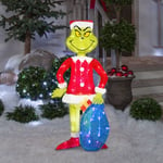 Grinch Plats Dekoration Jul Akryl Grinch Yard Dekoration Utomhus Golv Outlet A