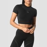 Ultra Seamless Cropped T-shirt Wmn, Black