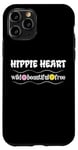 Coque pour iPhone 11 Pro Hippie Heart Wild Belles Fleurs Libres Floral Daisy Années