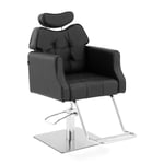 Fauteuil de coiffeur avec repose-pieds - 920 - 1 070 mm - 200 kg - Noir, Argent 