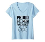 Womens Proud Cat Mom Of A Very Spoiled Persian Cat V-Neck T-Shirt