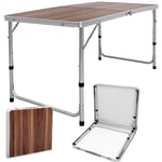 Camping tableau de jardin Table pliante table de table pliante 120 cm décor de bois d'aluminium