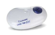 Culinare One Touch Electronic Tin Opener, White, Plastic/Stainless Steel, Automatic Can Opener, Battery Operated/Hands-Free Use/Magnetic Lid Removal, Batteries Not Included