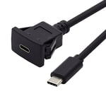 chenyang Câble d'extension USB 3.1 Gen 2 10 Gbit/s encastré USB C mâle vers femelle pour tableau de bord de voiture, montage sur panneau, étanche à l'eau et à la poussière