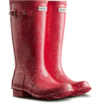 Hunter Childrens Unisex Big Kids Giant Glitter Wellingtons - Red - Size UK 2