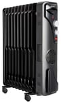 5903151015594 Oil heater with thermo fan MPM MUG-21 Black MPM