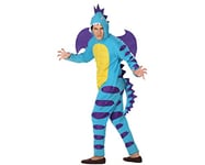 Atosa-26895 Atosa-26895-Costume-Déguisement Dragon Bleu M-L-Adulte, Homme, 26895