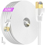 Cable Ethernet 50m Cat 7 Cable Rj45 Blindé 50 Mètres Exterieur Câble Réseau P...