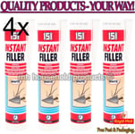 4x 151 Instant Wall Filler Crack Resistant Cartridge Dries White Sandable