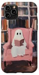 iPhone 11 Pro Cute Reading Ghost Pink Book Lover Bookish Library Art Case