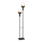 EGLO Lampadaire Valdemoro, luminaire intérieur à pied, lampe de salon minimaliste en métal noir, éclairage avec douille E27 pour ampoules visibles