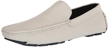 Kenneth Cole Unlisted Mocassins texturés pour Homme avec Semelle intérieure en Mousse à mémoire de Forme, Blanc, 44.5 EU