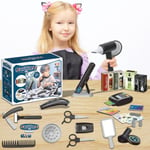 Kids 40PCs Hairdresser Shop Kit Barber Salon Hair Stylist Set Role Play Gift Toy