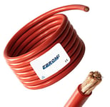 EBROM Câble batterie 5 mètres ROUGE H07V-K 25 mm² - câble batterie véhicule - 100% cuivre OFC - 5 m (5M) 25mm2